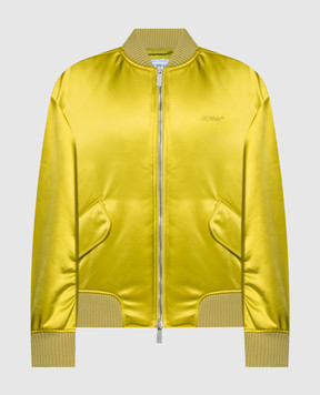 Off-White Yellow bomber jacket with logo embroidery OWEH028S24FAB001