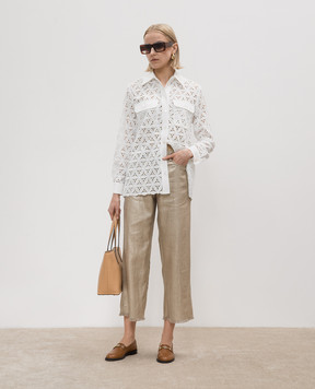 Max Mara Beige linen BOUQUET pants BOUQUET