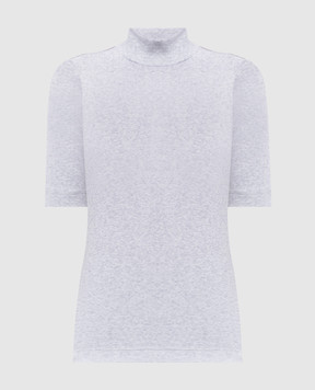 Peserico Gray T-shirt with monil chain A06638J005669