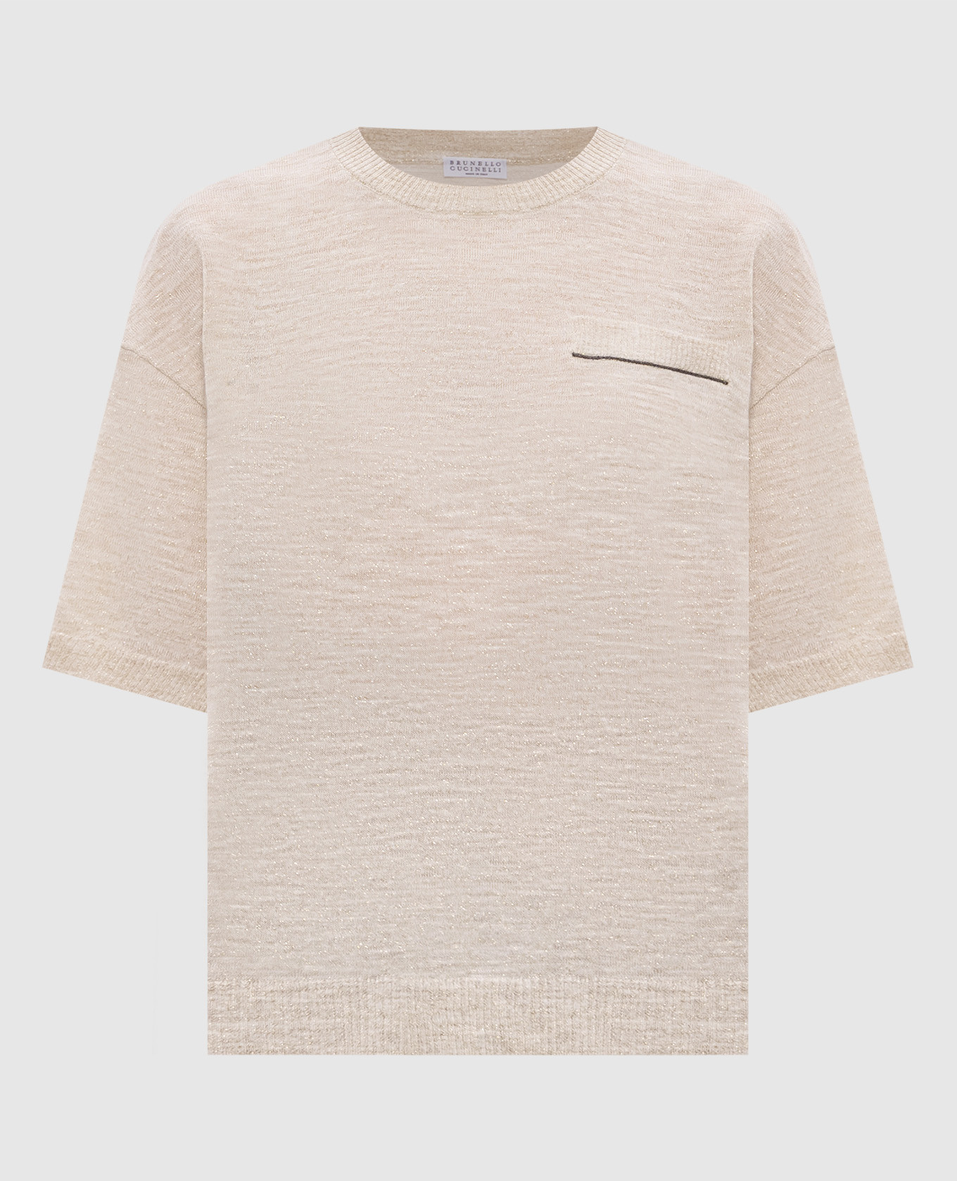 

Beige linen T-shirt with lurex Brunello Cucinelli