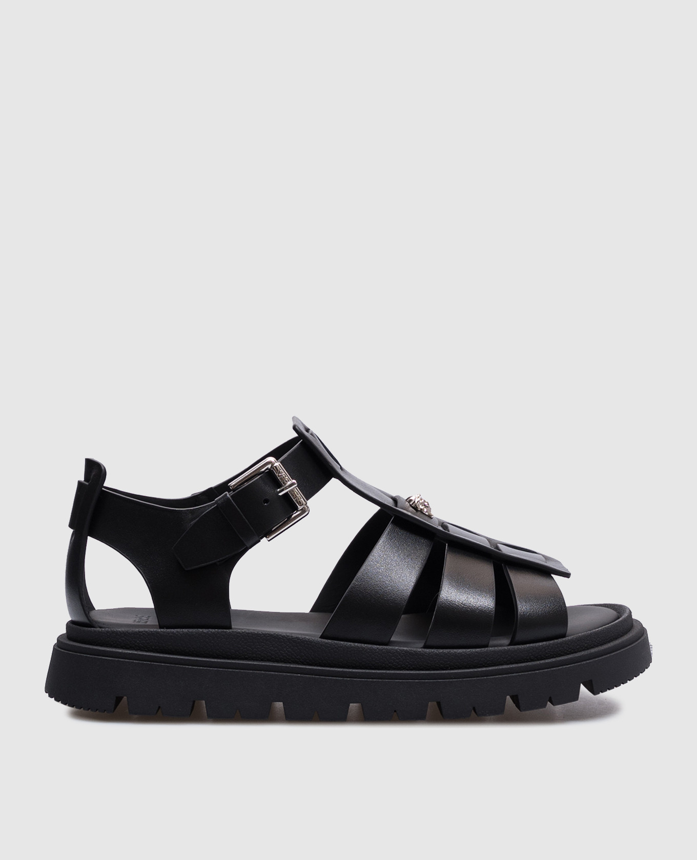 

Children's black leather Medusa sandals Versace