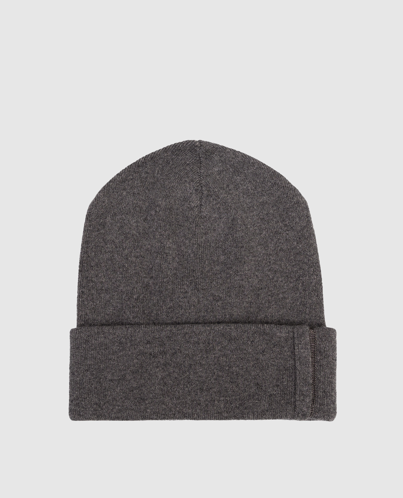 Gray cashmere hat with lapel Brunello Cucinelli