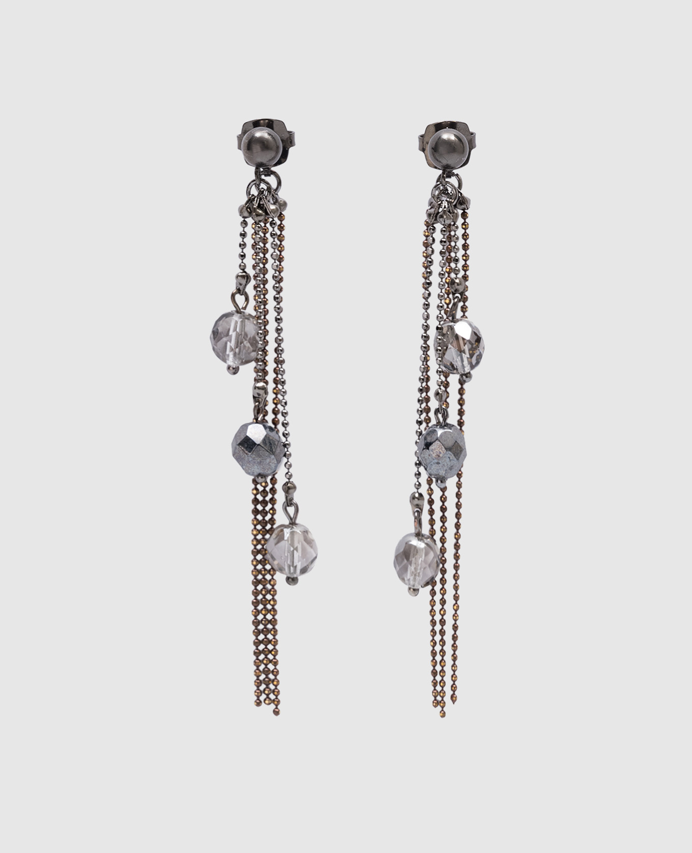 

Gray earrings with a monil chain Peserico, Grey