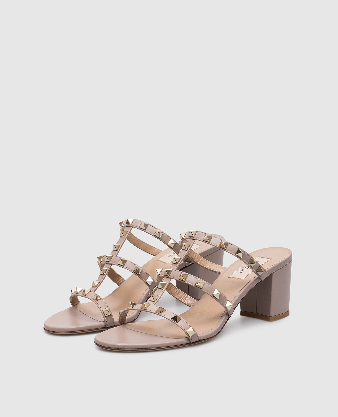 

ROCKSTUD beige leather mules Valentino