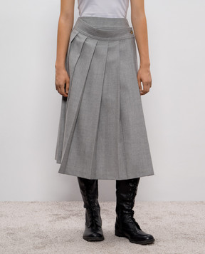 Intoca Gray wool skirt with a smell 252FRANSK1106
