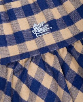 Etro Children's plaid skirt with embroidered Pegaso logo emblem GV7A10Z24521214