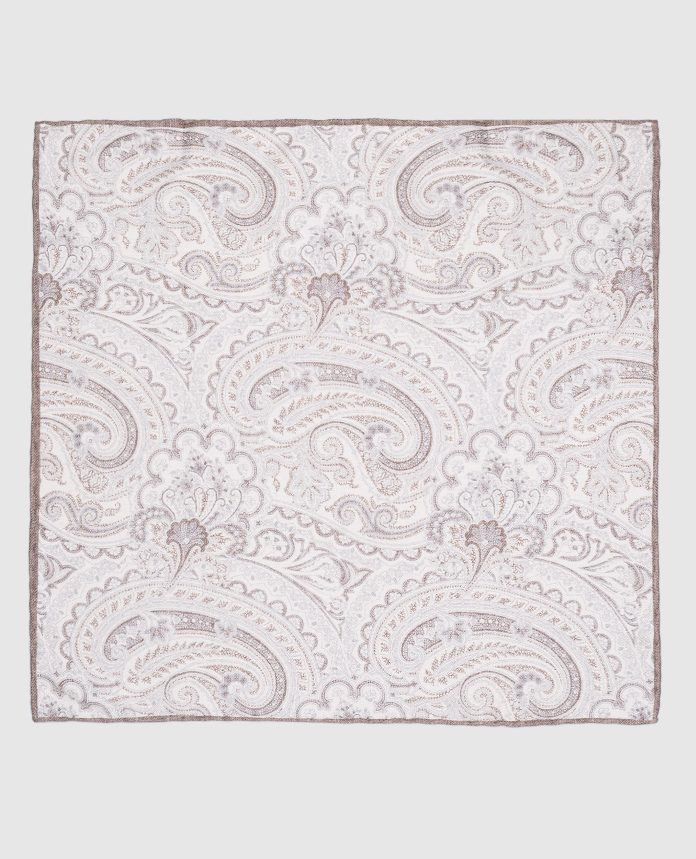 

Beige printed silk pachet scarf Brunello Cucinelli