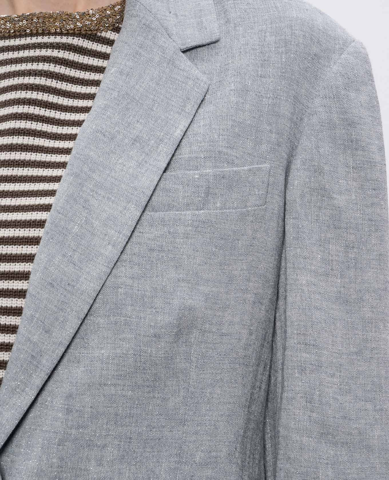 Gray linen jacket with lurex Brunello Cucinelli 5