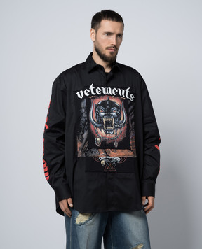 Vetements Motorhead black shirt with logo print UE64SH240B