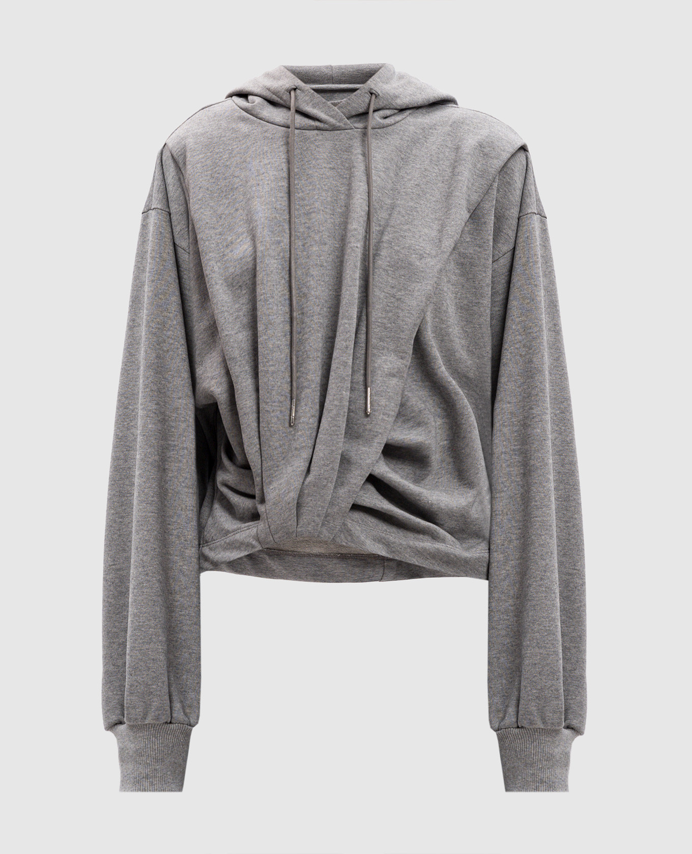 Grey melange hoodie with drape Juun.j
