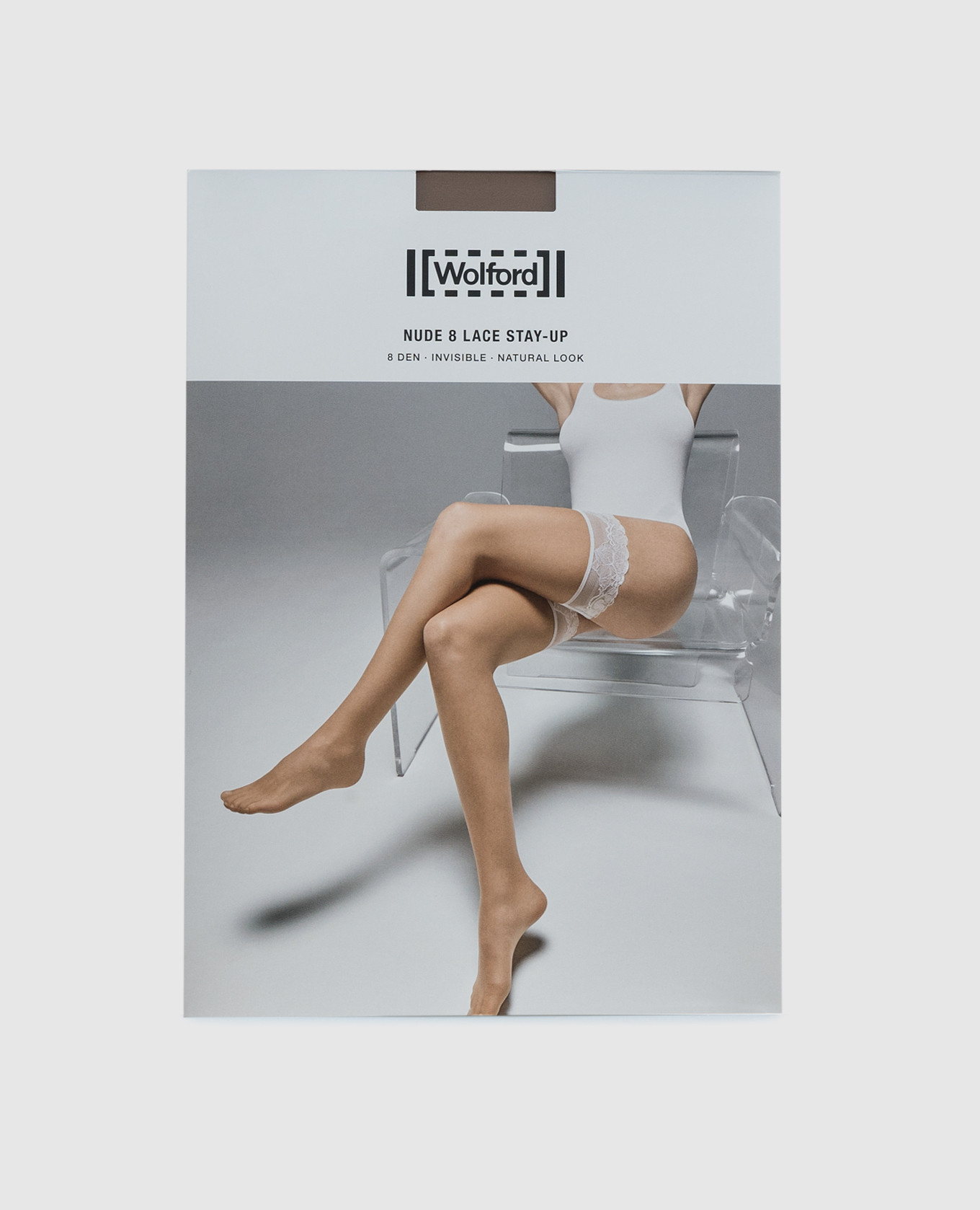 

Beige LACE stockings with 8 Den lace Wolford