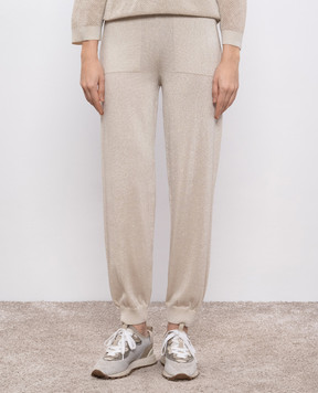Peserico Beige pants with lurex S94098F14G9173