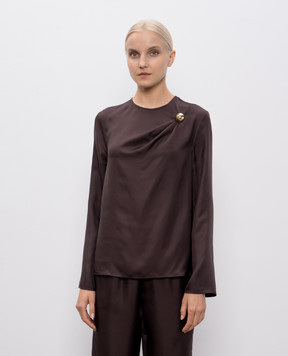 Loulou de Saison Brown AZAE silk blouse AZAE