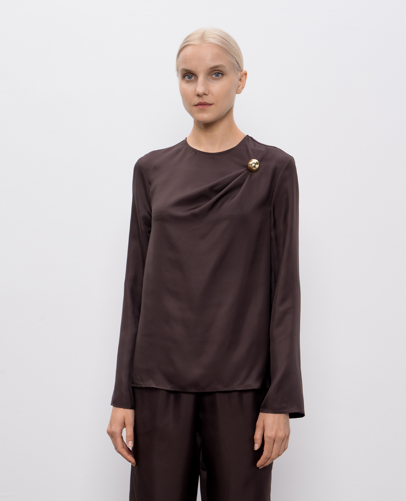 Brown AZAE silk blouse Loulou de Saison 3