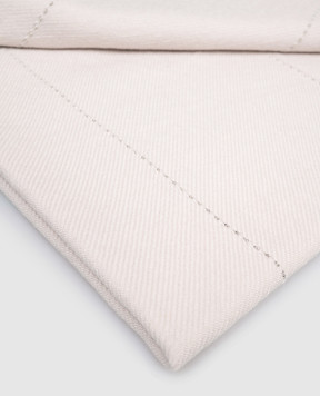 Peserico Beige wool scarf with monil chain S31530C0CC662