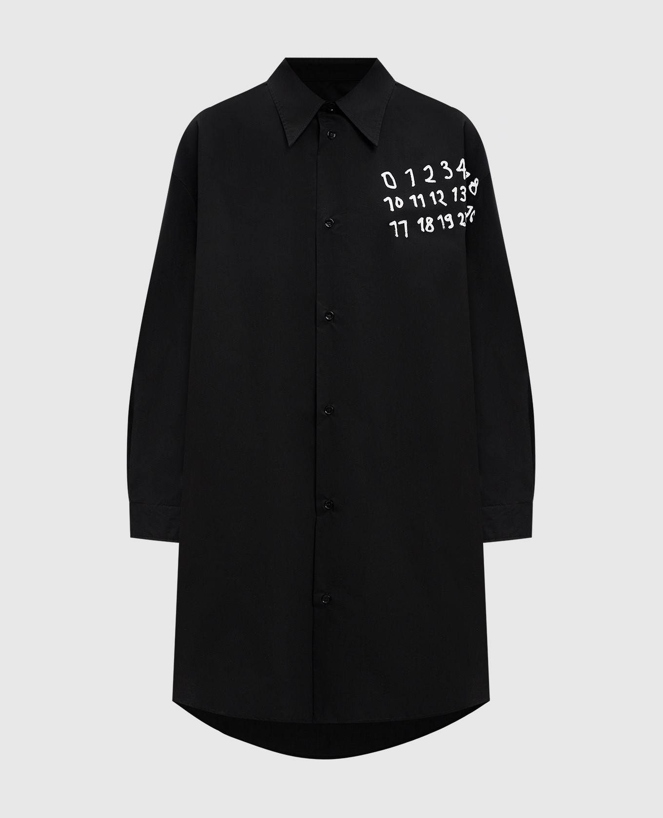 Black shirt with logo print maison margiela mm6