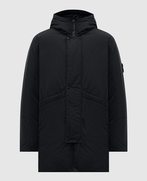 Stone Island Black down jacket with logo K2S157100008S0026