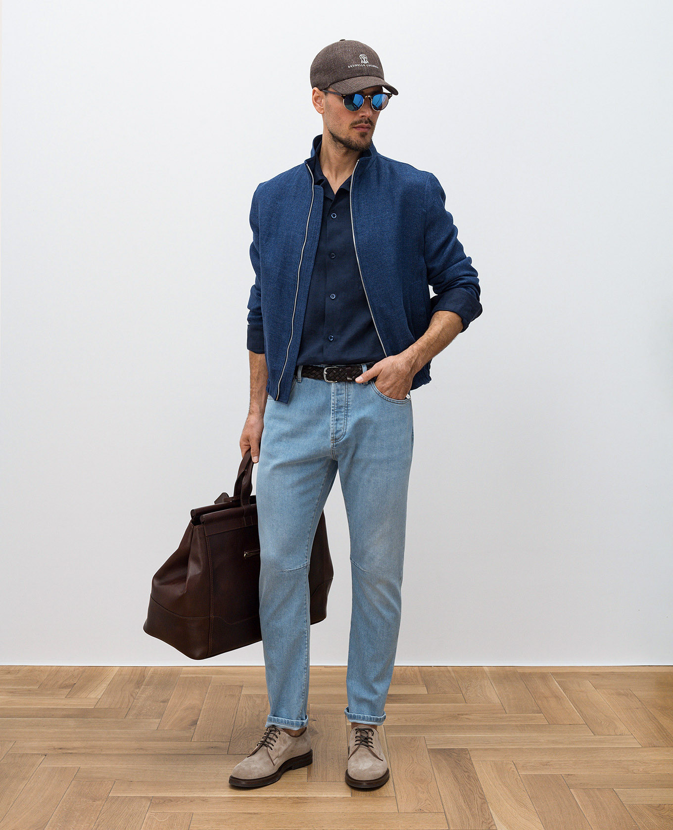 

Blue linen shirt Brunello Cucinelli