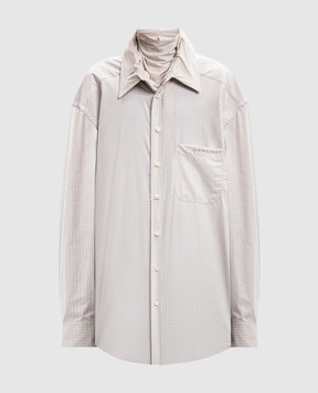 Y Project Beige checkered shirt with a double design 201SI011F552