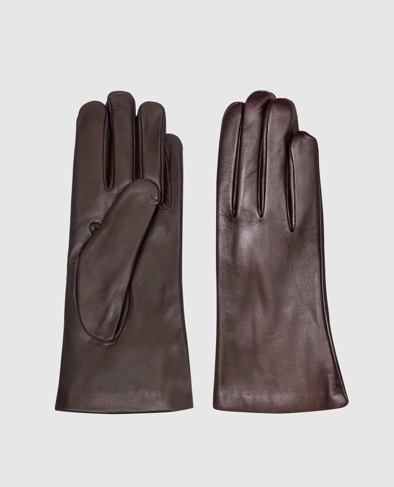 

Brown leather gloves on fur Sermoneta Gloves