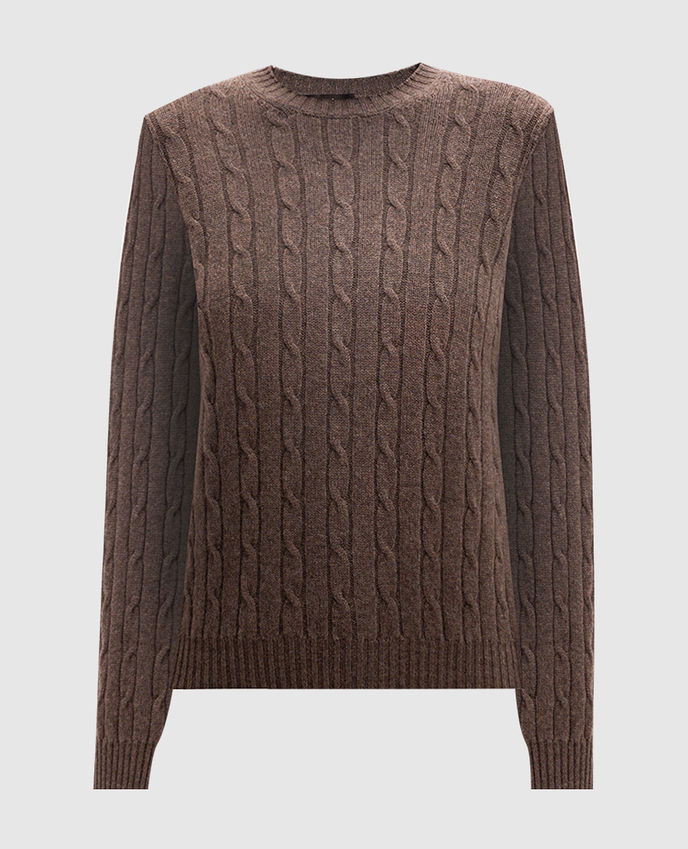 

Brown jumper made of cashmere in a textured pattern Enrico Mandelli