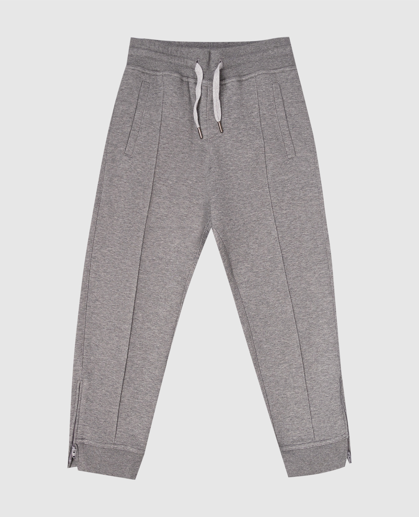 Children&#39;s grey melange joggers Brunello Cucinelli