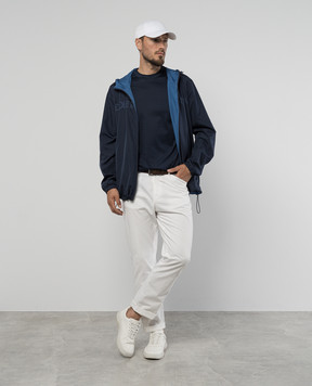 Dolce&Gabbana Blue two-sided windbreaker with logo print G9AHBTFUMQ7