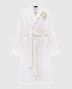 Versace Medusa Gala white terry robe with linen ZACJ000201A11941