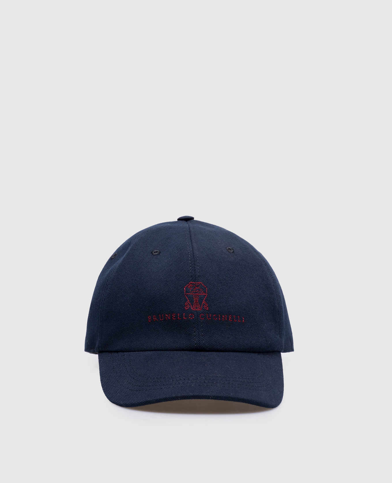 

Blue cap with contrasting embroidered logo emblem Brunello Cucinelli
