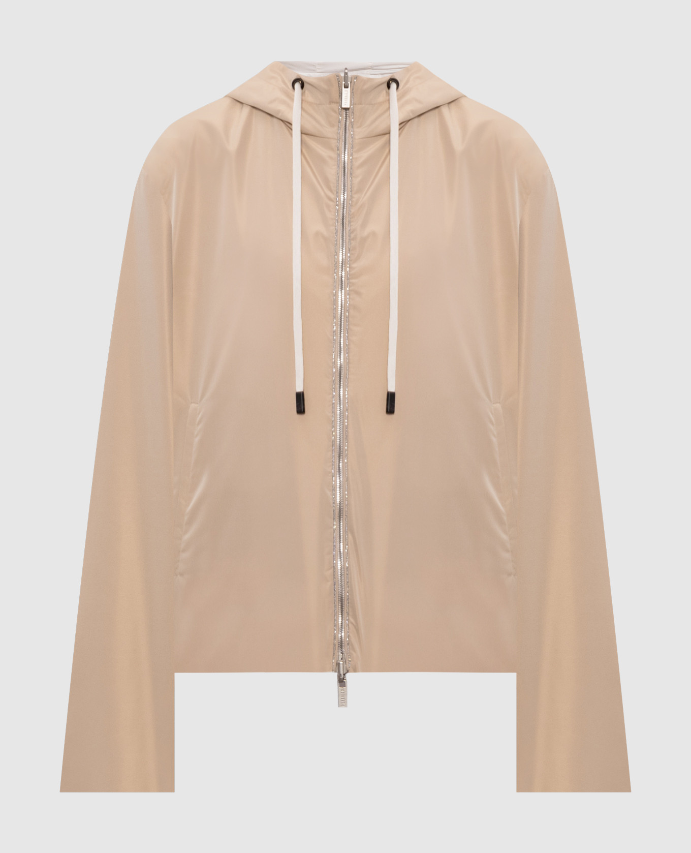 

Beige reversible jacket with monil chain Peserico