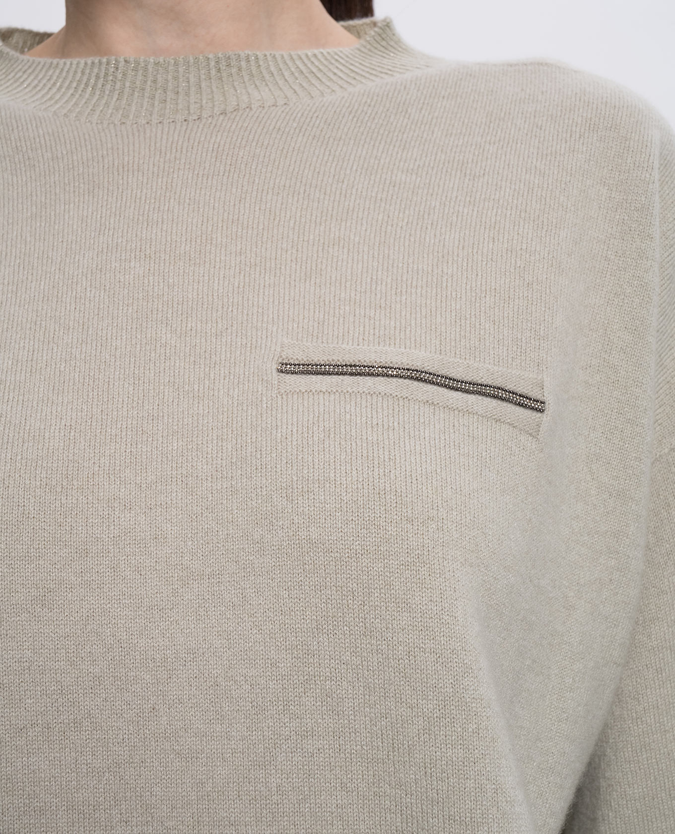 Green cashmere jumper with monil chain Peserico 5