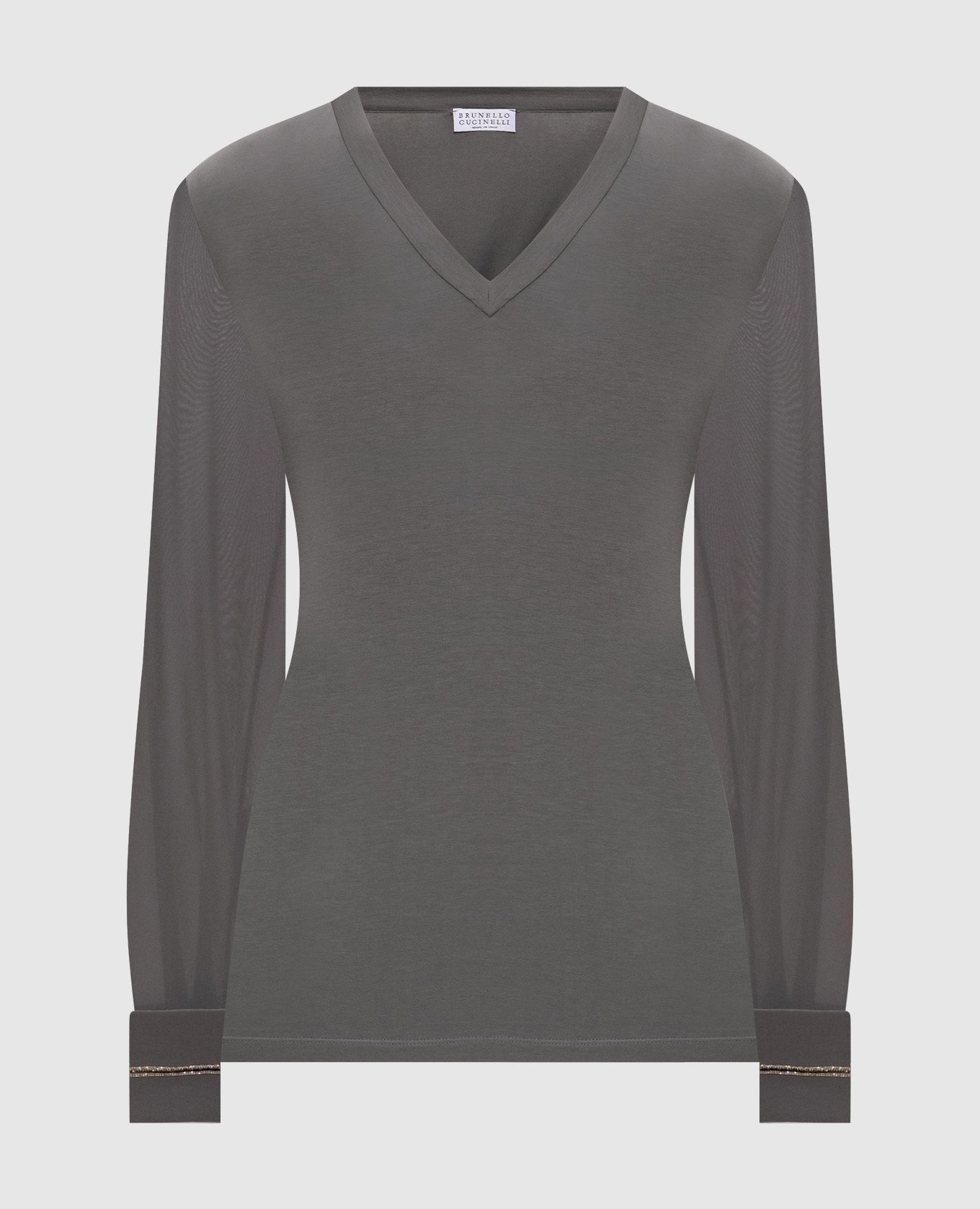 

Gray silk blouse with monil chain Brunello Cucinelli, Grey