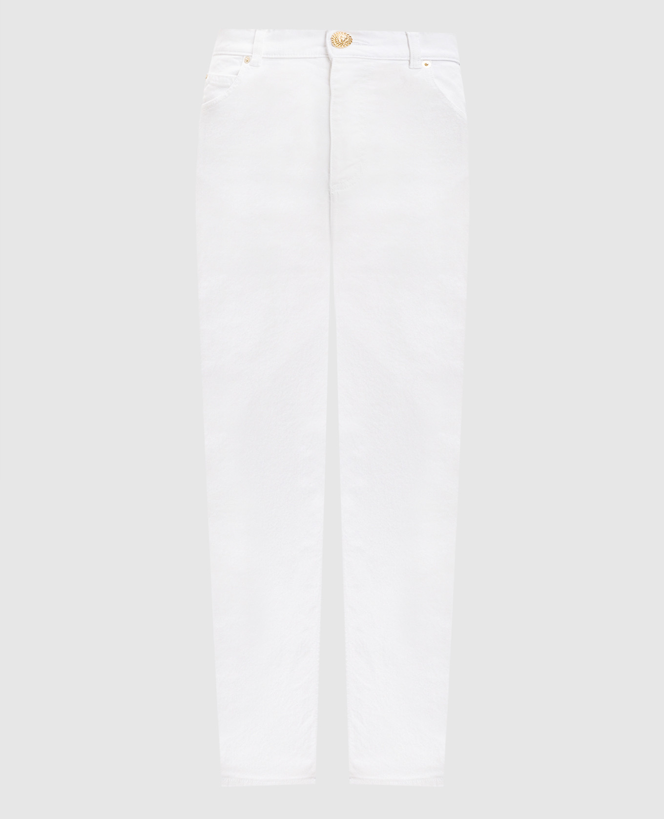 

White skinny jeans with logo patch Balmain