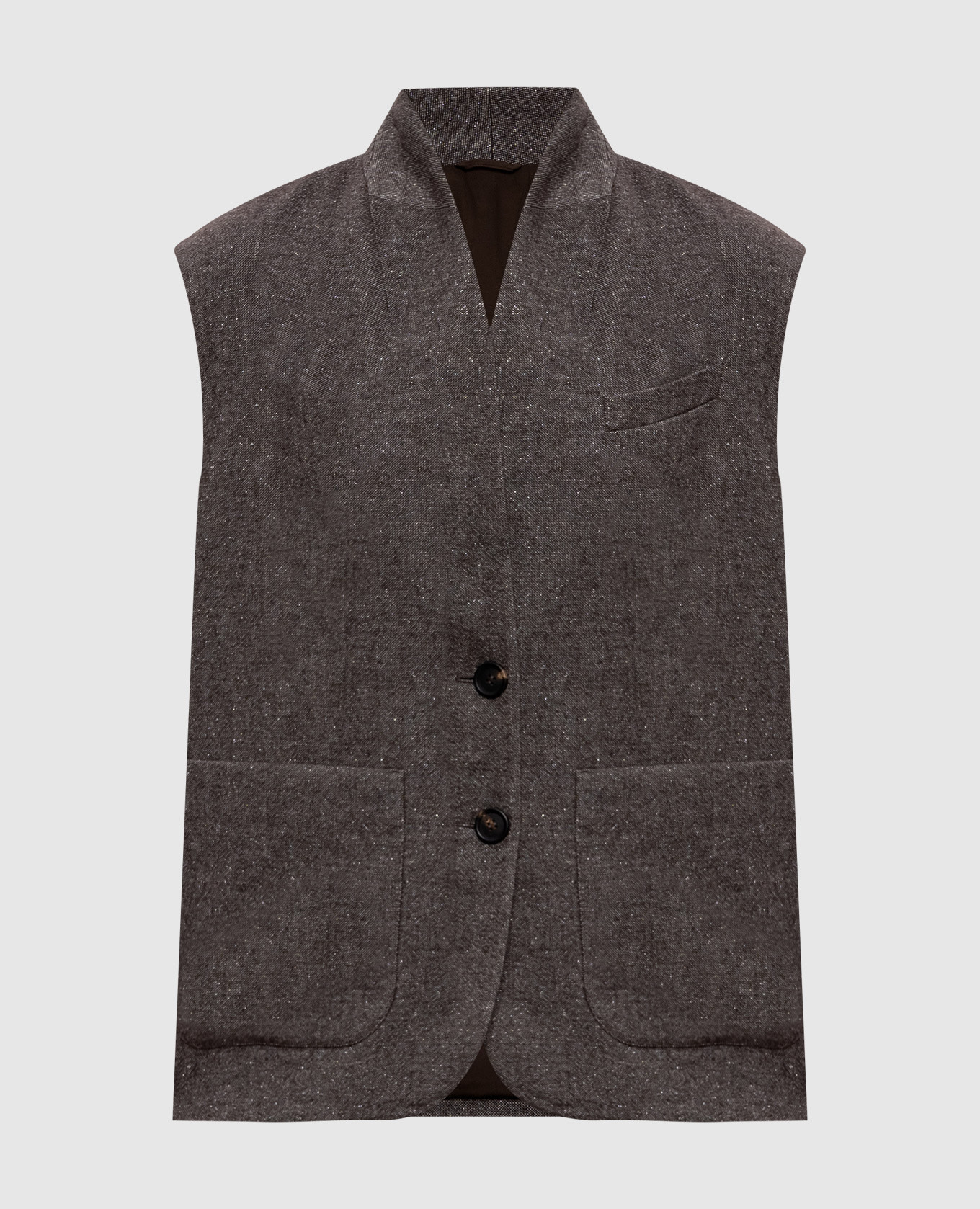 

Brown wool and linen vest with lurex Brunello Cucinelli