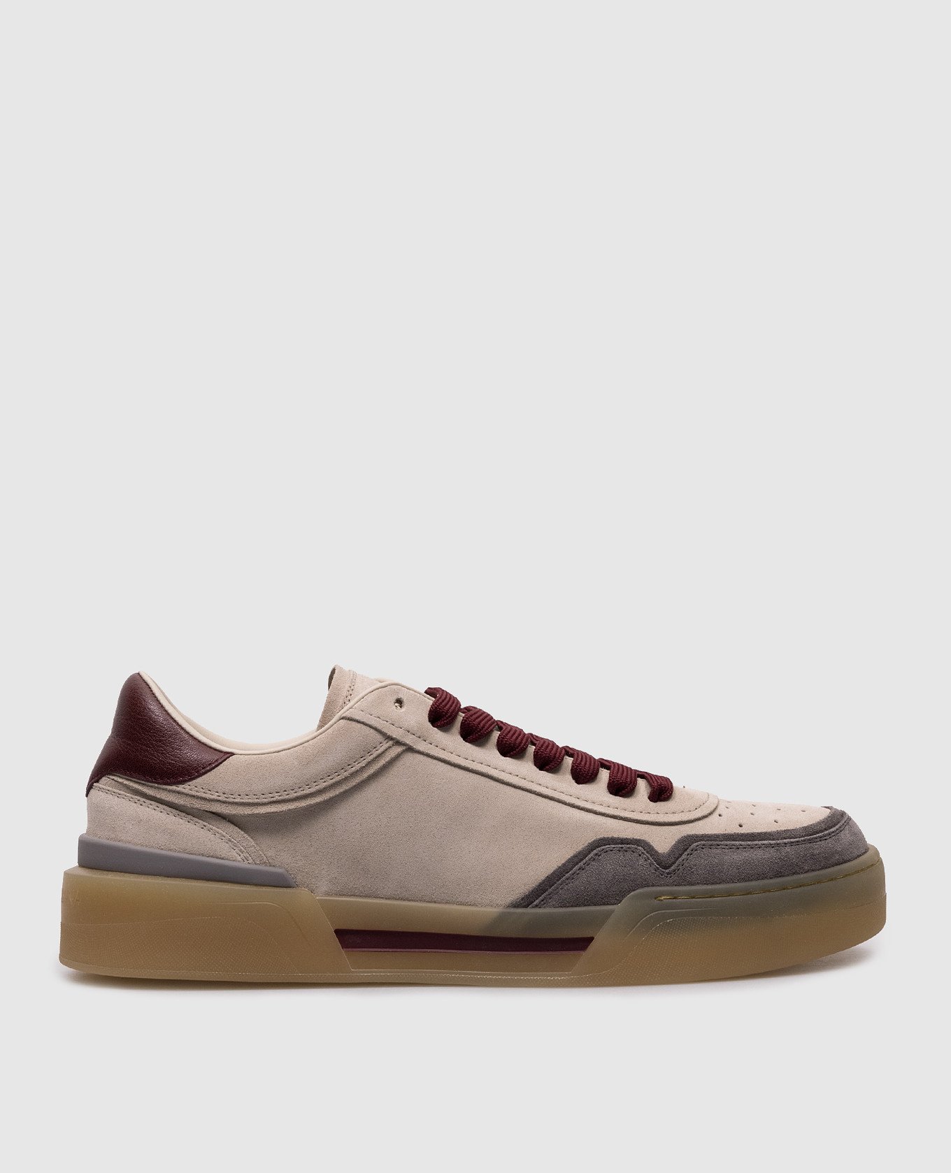 New roma logo suede trainers in beige dolce&gabbana