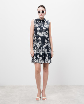 Max Mara DIONNE blue printed silk dress DIONNE