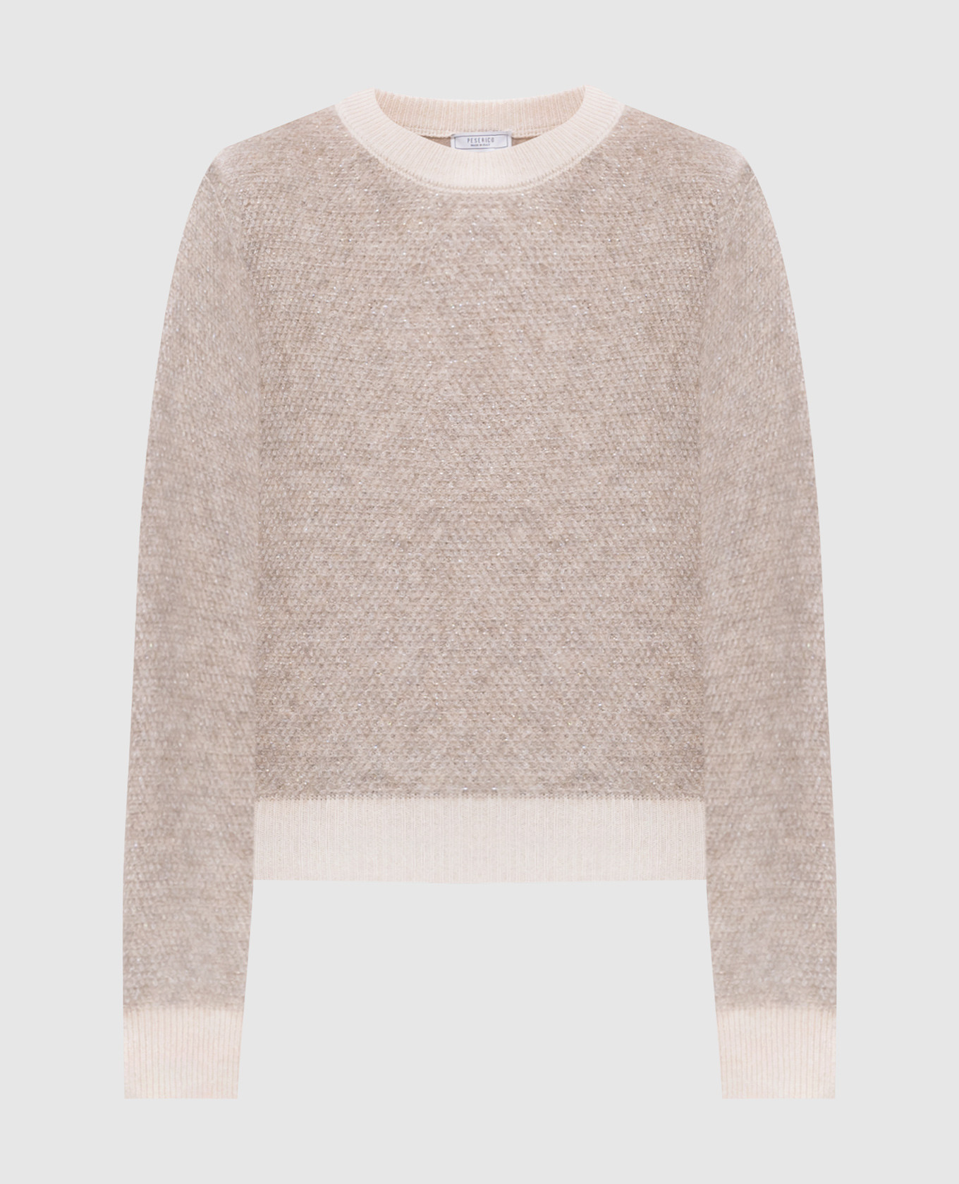 

Beige wool, silk and cashmere jumper with lurex Peserico