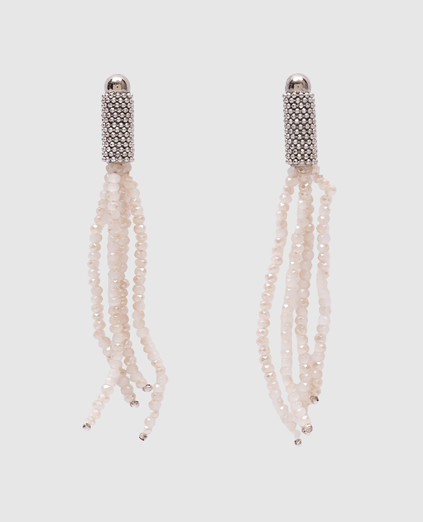 Beige earrings with beads Peserico