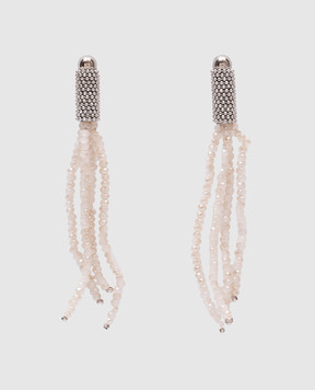 Peserico Beige earrings with beads S35440C0CC445