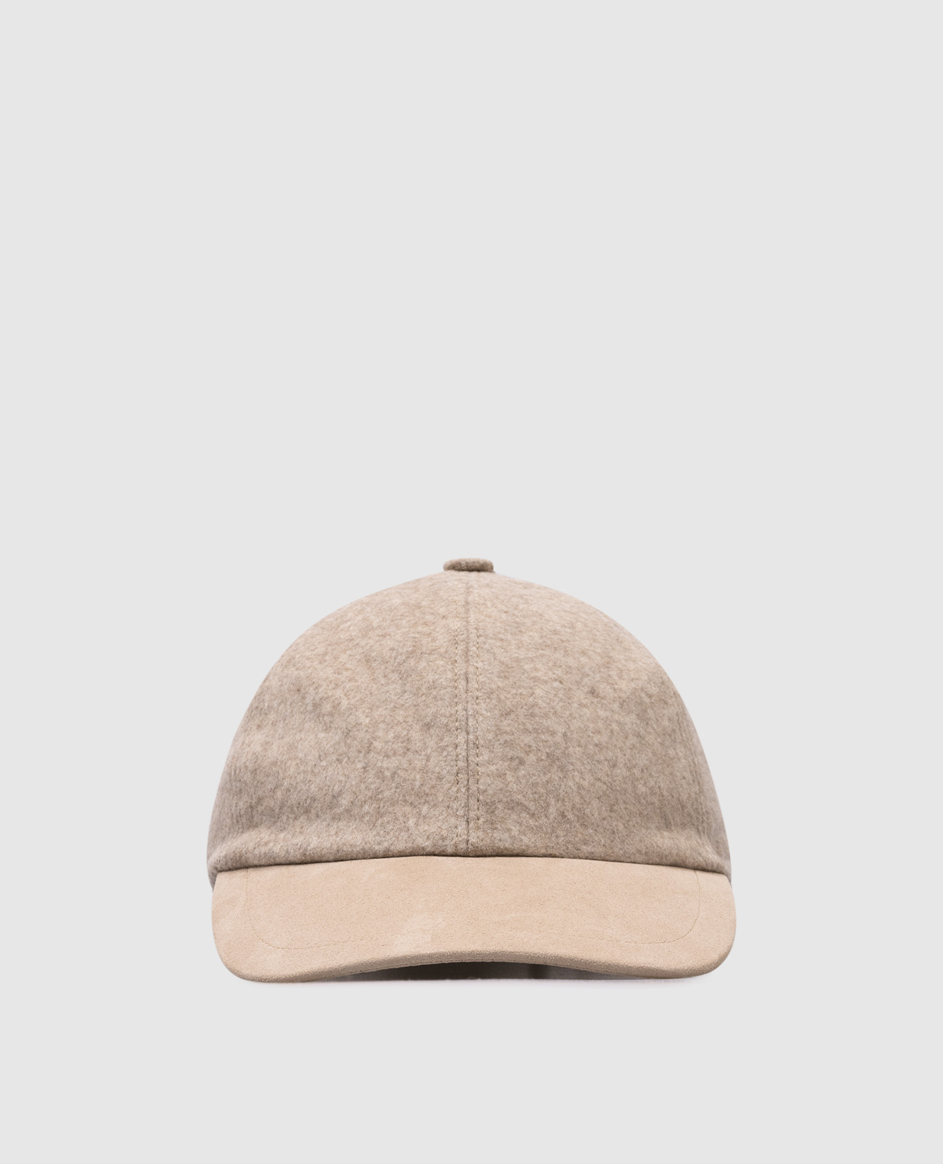 Beige wool cap with logo capobianco