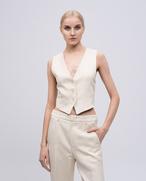 Dondup Beige linen vest DJ676IF0041DXXX