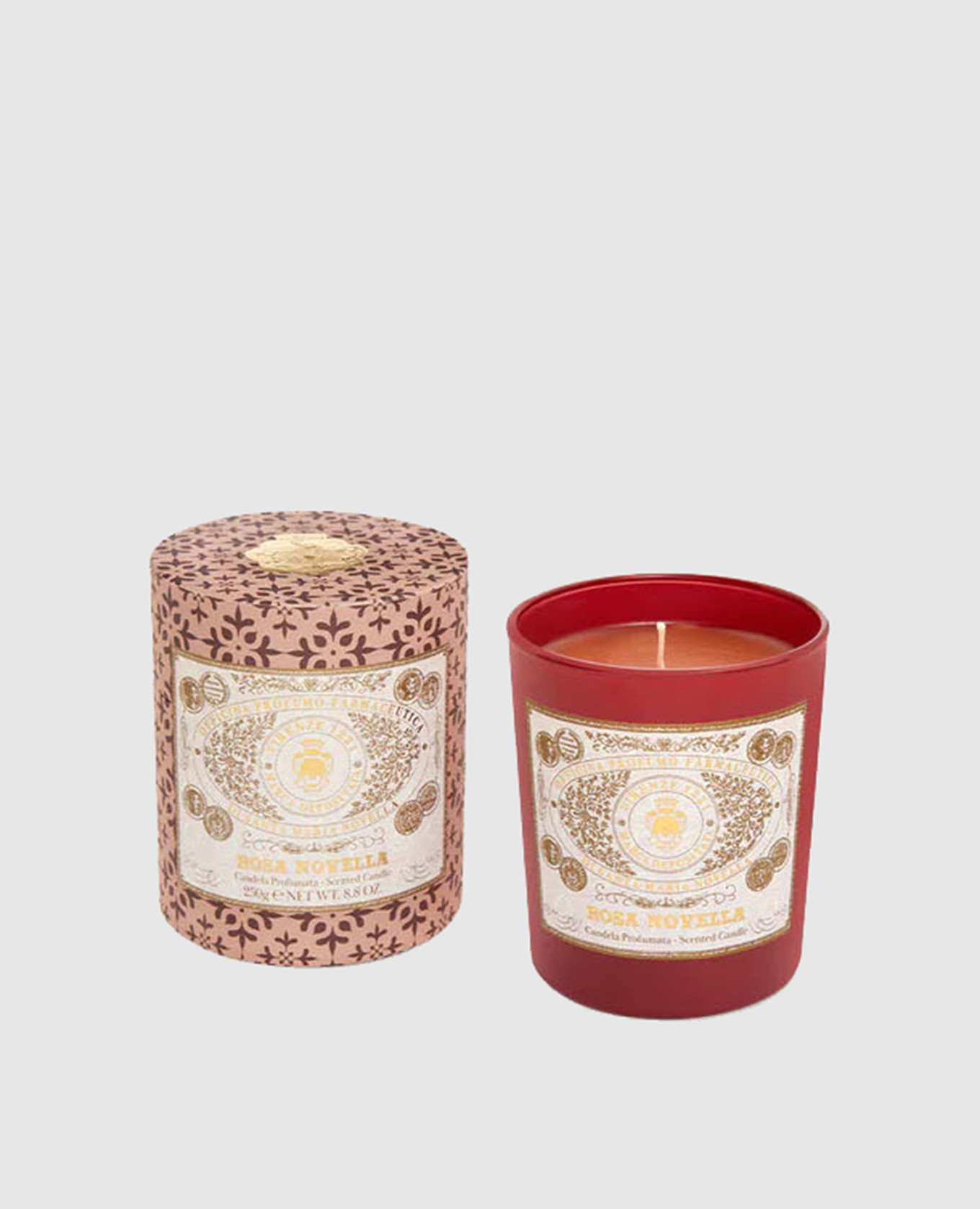 

Rosa Novella scented candle in a candle holder Santa Maria Novella, Red