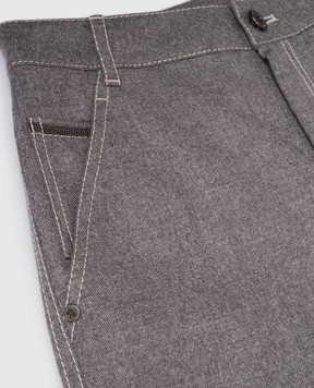 Brunello Cucinelli Children's gray flared pants with wool BB122P240C