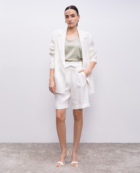 Peserico White linen shorts P04191A02606