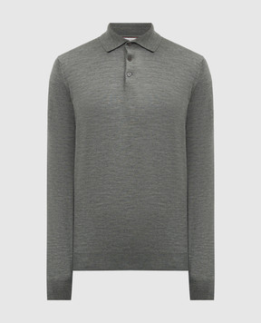 Brunello Cucinelli Gray wool and cashmere polo shirt M2400295