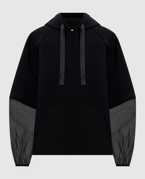 Twinset Black hoodie with logo 252TP2194