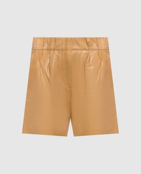 Brunello Cucinelli Beige leather shorts MPB1SP1347y