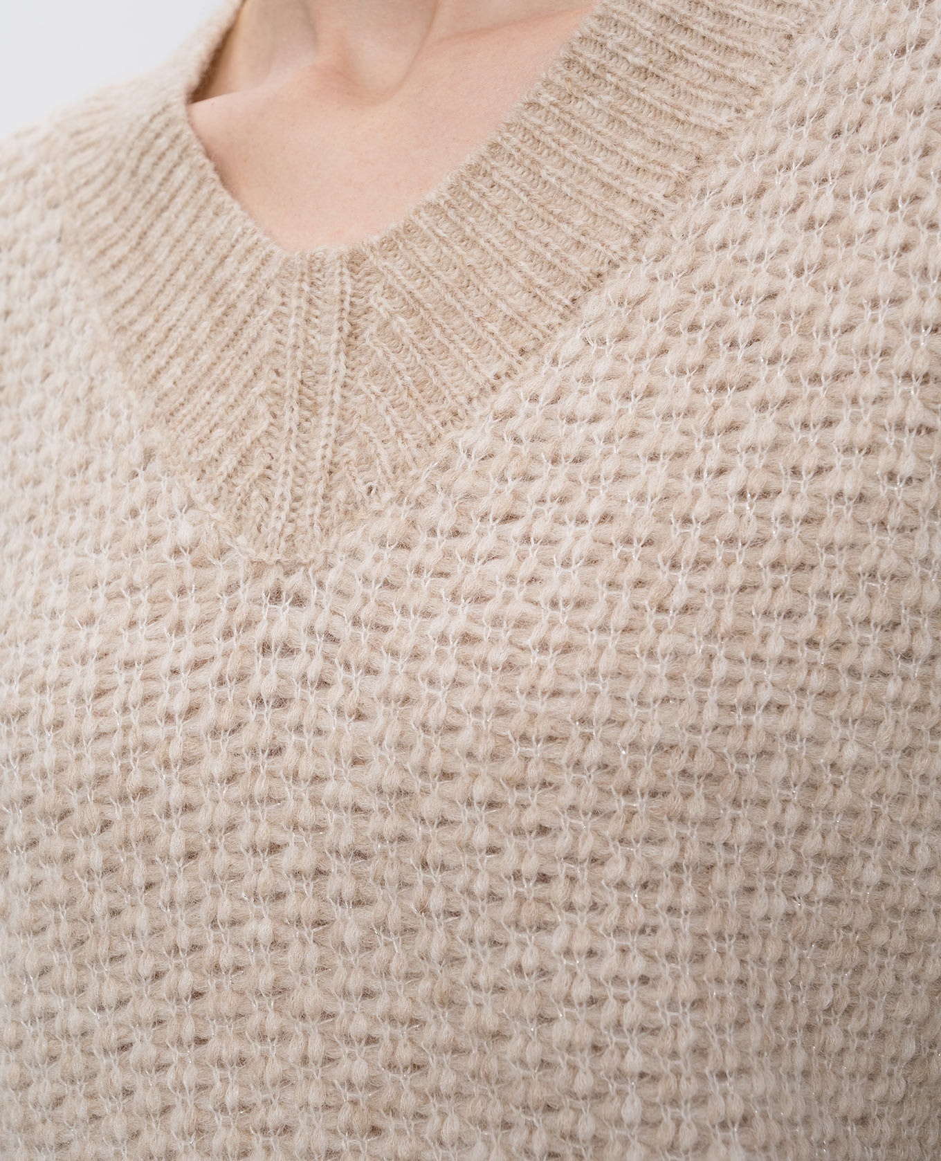 Beige alpaca wool pullover Peserico 5