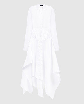 Thierry Mugler Camisa de vestir blanca de corte asimétrico 24P1RO1561288