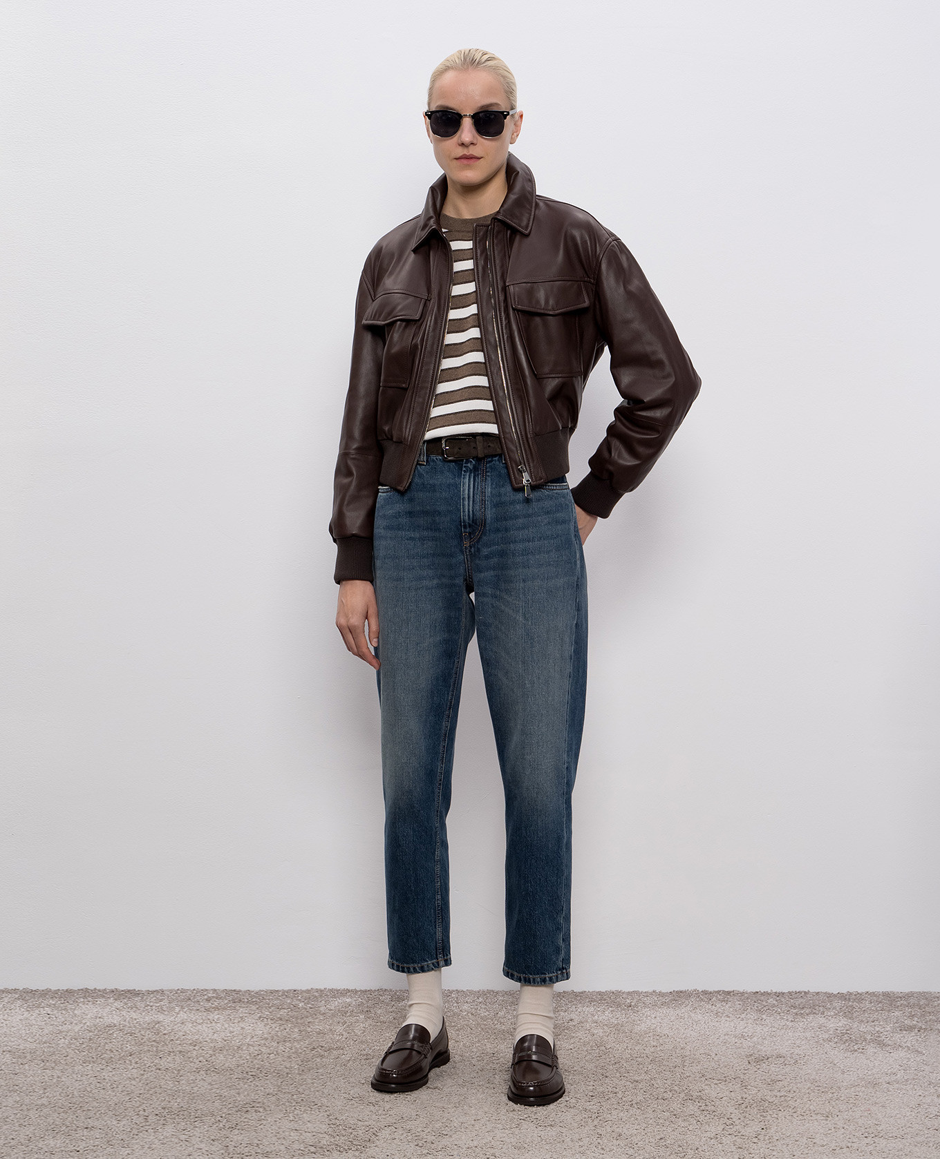 

Brown striped cashmere sweater Brunello Cucinelli